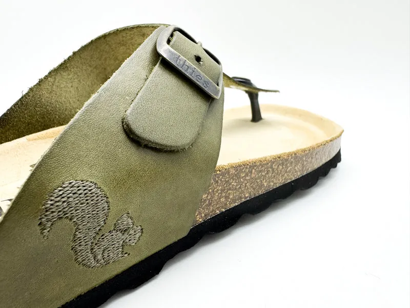 thies 1856 ® Eco Leather Thong Sandal avocado