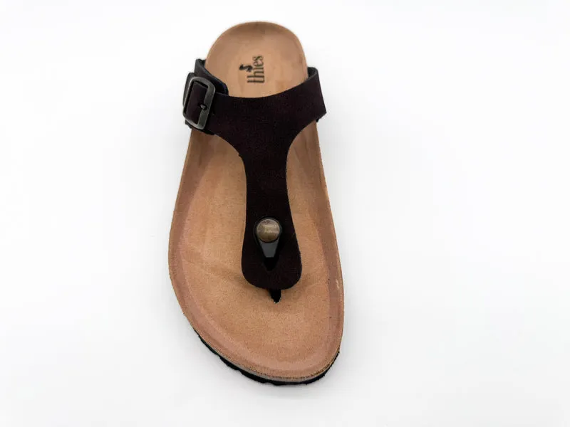 thies 1856 ® Eco Bio Thong Sandal vegan dark brown