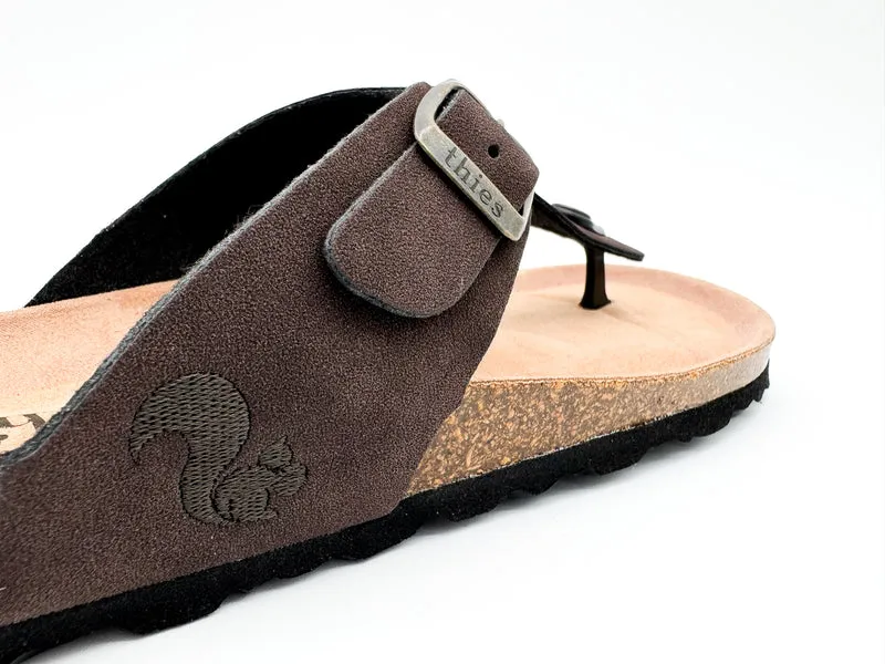 thies 1856 ® Eco Bio Thong Sandal vegan dark brown