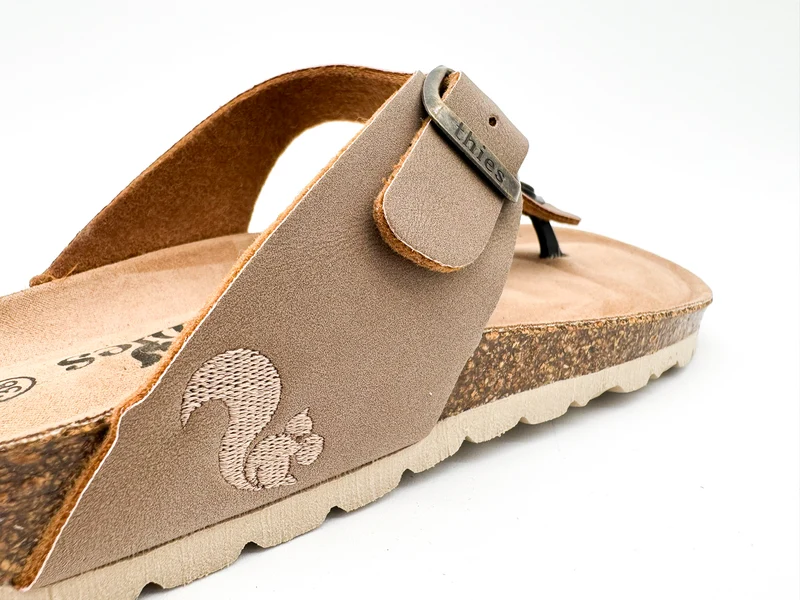 thies 1856 ® Eco Bio Thong Sandal vegan elephant grey