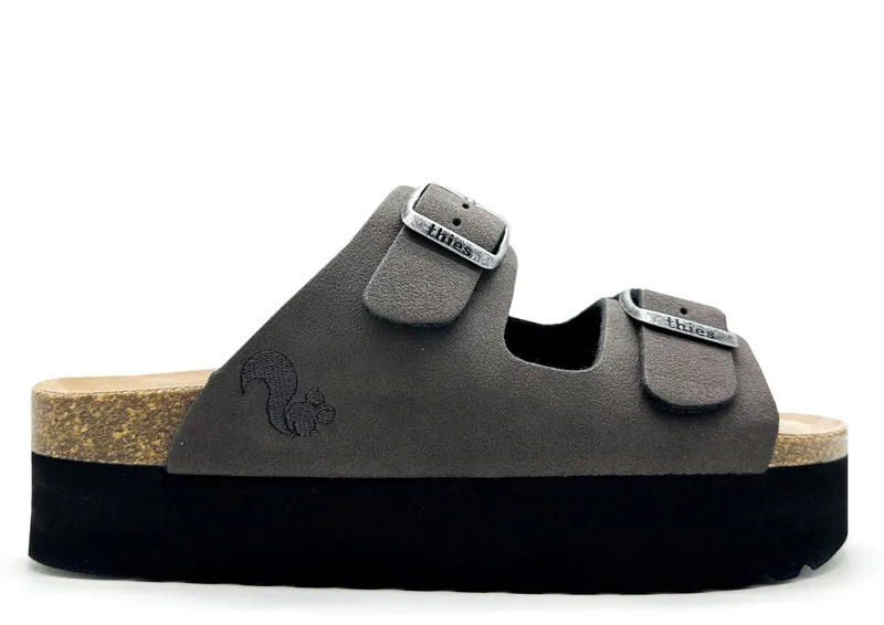 thies 1856 ® Eco Bio Plateau Sandal vegan charcoal