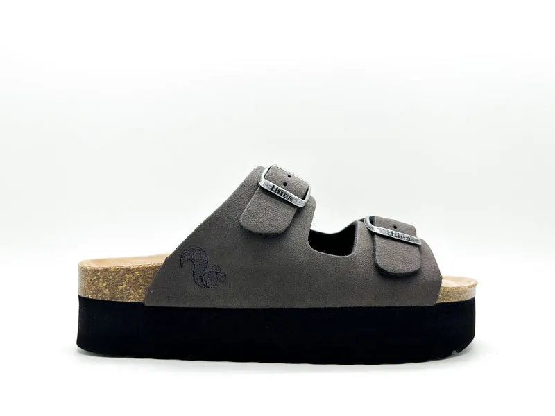 thies 1856 ® Eco Bio Plateau Sandal vegan charcoal