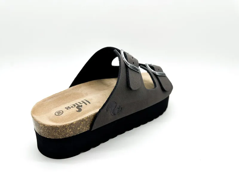 thies 1856 ® Eco Bio Plateau Sandal vegan charcoal