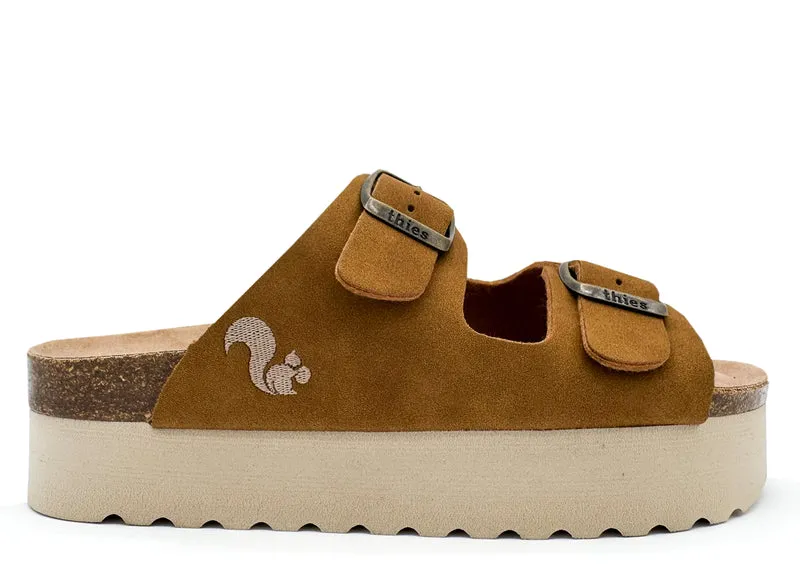 thies 1856 ® Eco Bio Plateau Sandal vegan cognac