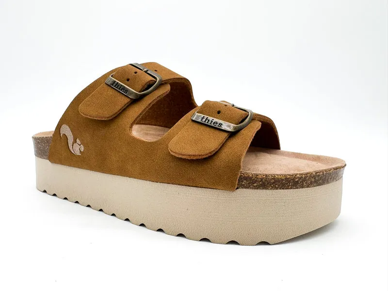 thies 1856 ® Eco Bio Plateau Sandal vegan cognac