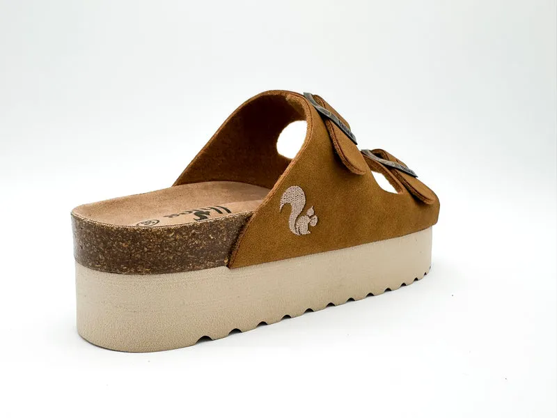 thies 1856 ® Eco Bio Plateau Sandal vegan cognac