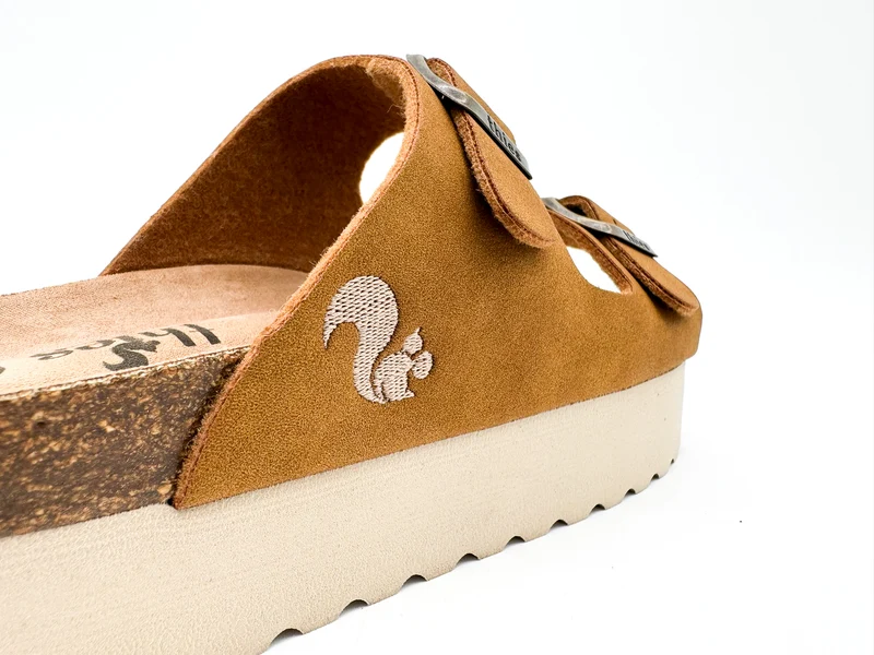 thies 1856 ® Eco Bio Plateau Sandal vegan cognac
