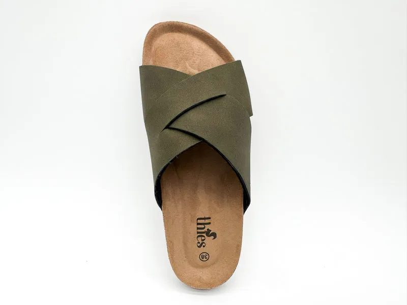 thies 1856 ® Eco Bio Cross Sandal vegan seaweed