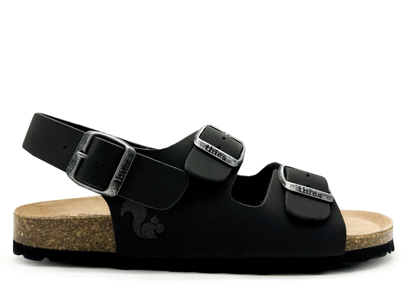 thies 1856 ® Eco Bio Backstrap Sandal vegan obsidian grey