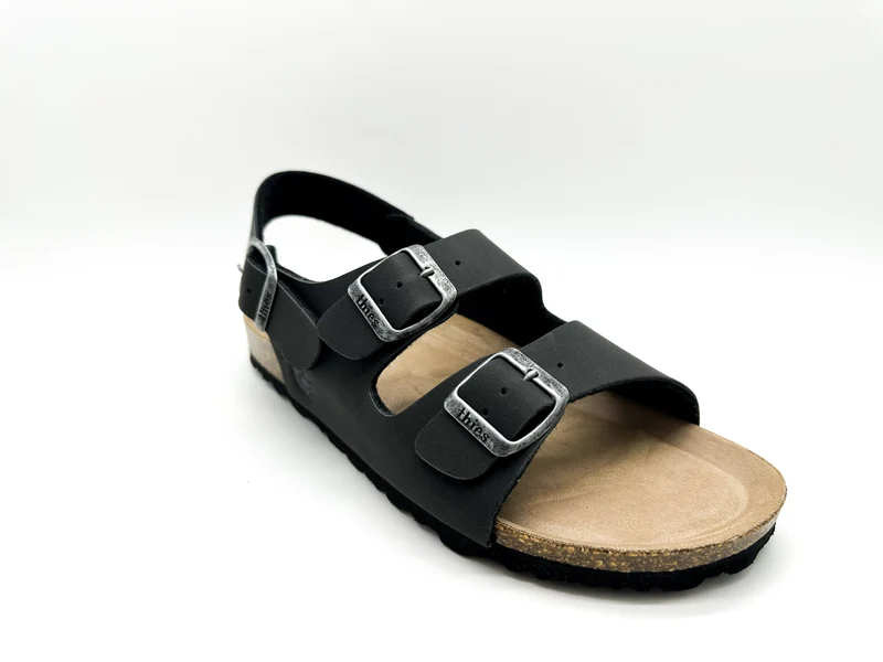 thies 1856 ® Eco Bio Backstrap Sandal vegan obsidian grey