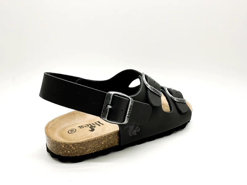 thies 1856 ® Eco Bio Backstrap Sandal vegan obsidian grey