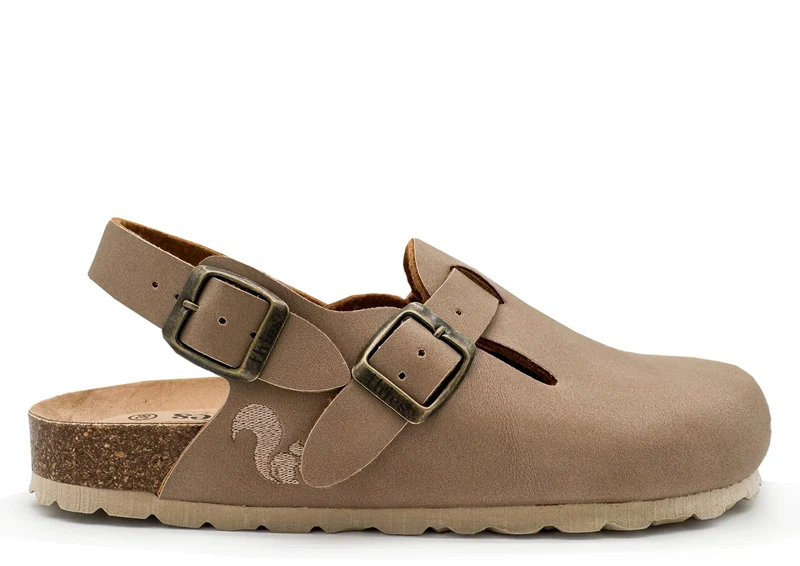 thies 1856 ® Eco Bio Backstrap Clog vegan elephant grey