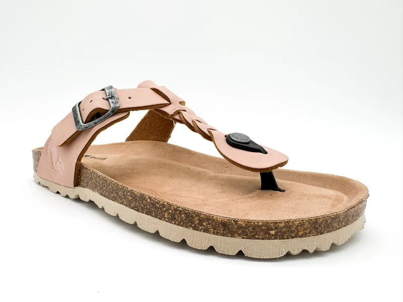 thies 1856 ® Eco Thong Braid Sandal vegan pale rose