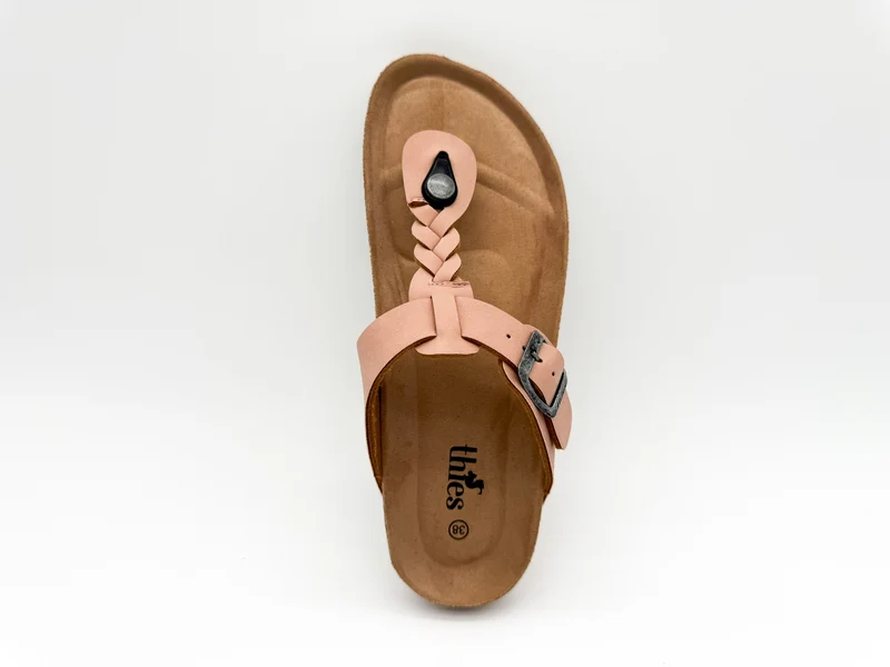 thies 1856 ® Eco Thong Braid Sandal vegan pale rose