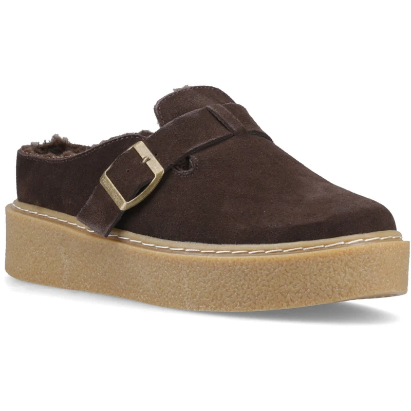 Hush Puppies Damen-Slipper „Blanche Fur“ | Schokoladenbraun