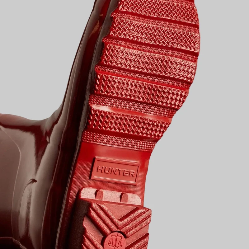 Hunter Original Damen-Kurzstiefel aus Wellington | Glänzendes Militärrot