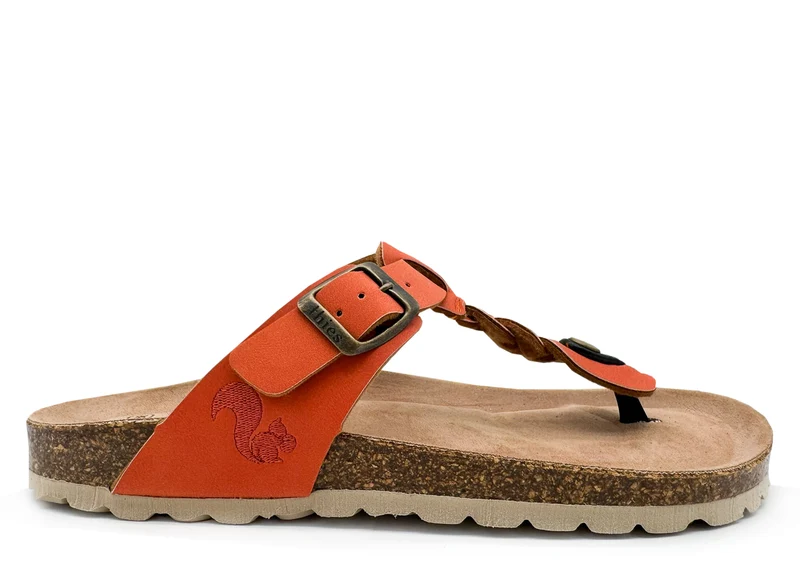 thies 1856 ® Eco Thong Braid Sandal vegan carrot