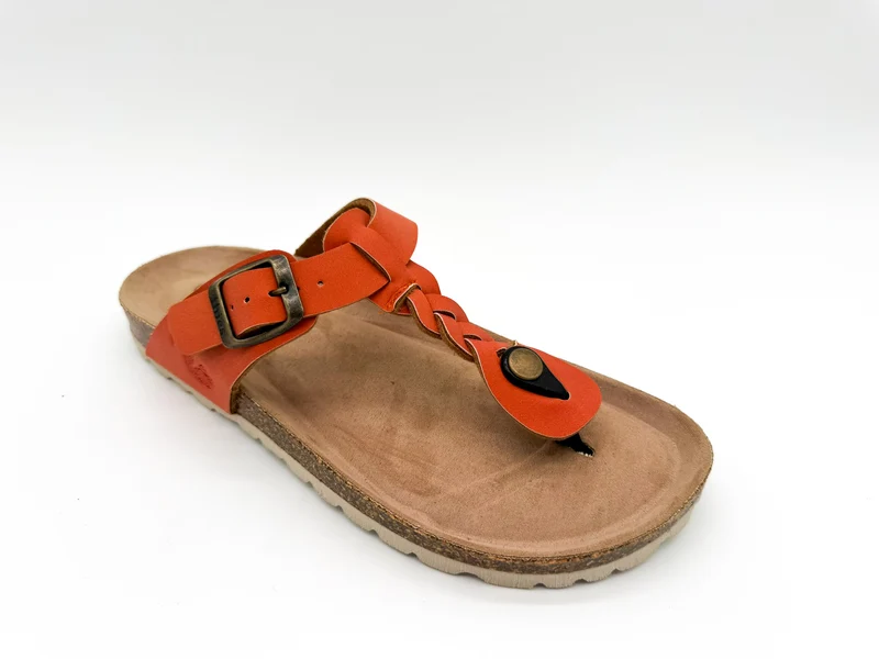 thies 1856 ® Eco Thong Braid Sandal vegan carrot