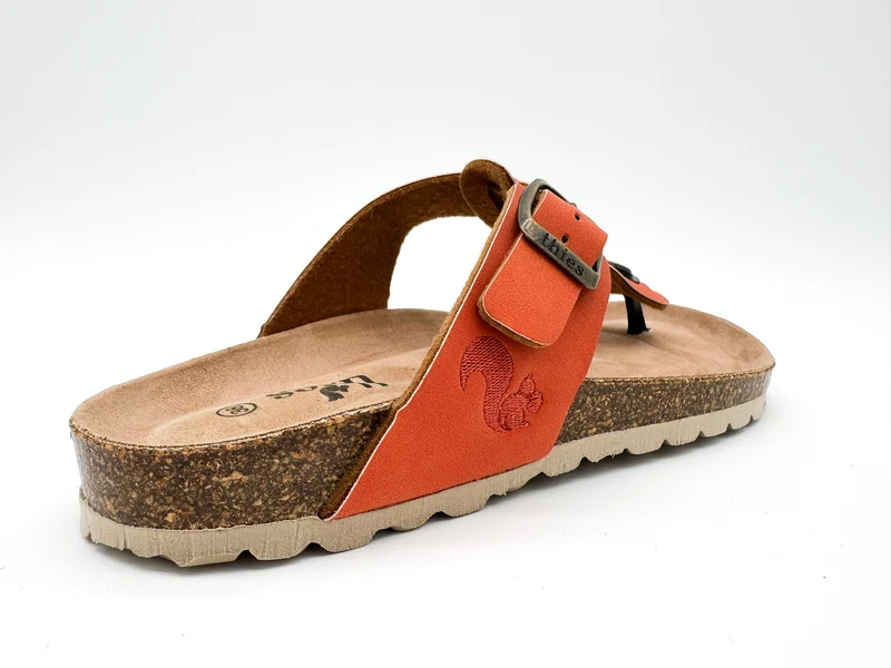thies 1856 ® Eco Thong Braid Sandal vegan carrot
