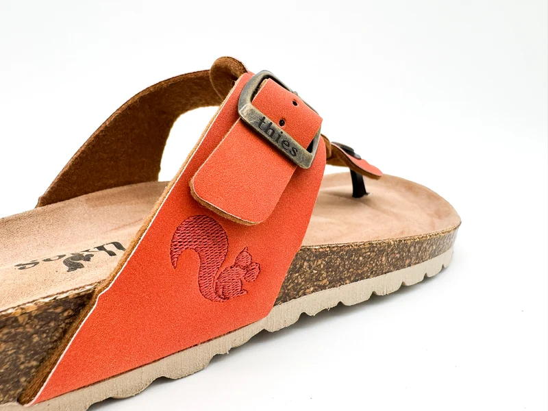 thies 1856 ® Eco Thong Braid Sandal vegan carrot