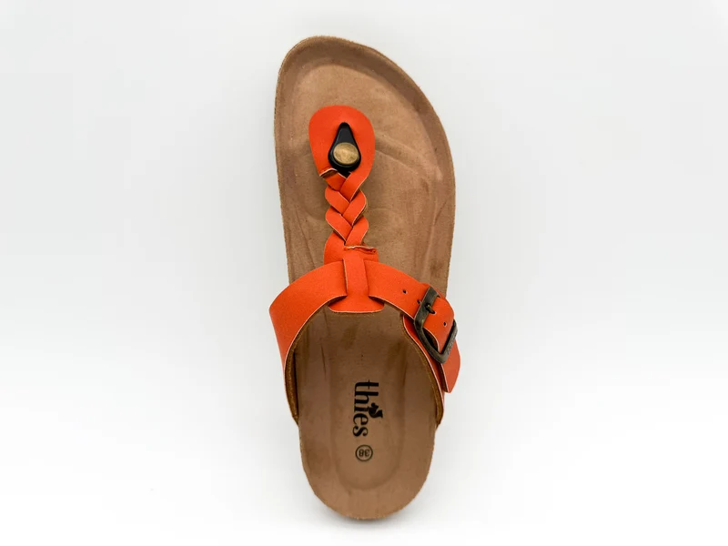 thies 1856 ® Eco Thong Braid Sandal vegan carrot