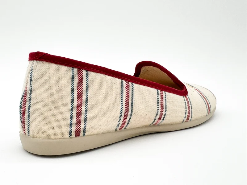 thies 1856 ® Eco Stripe Closed Slipper vegan red blue stripe