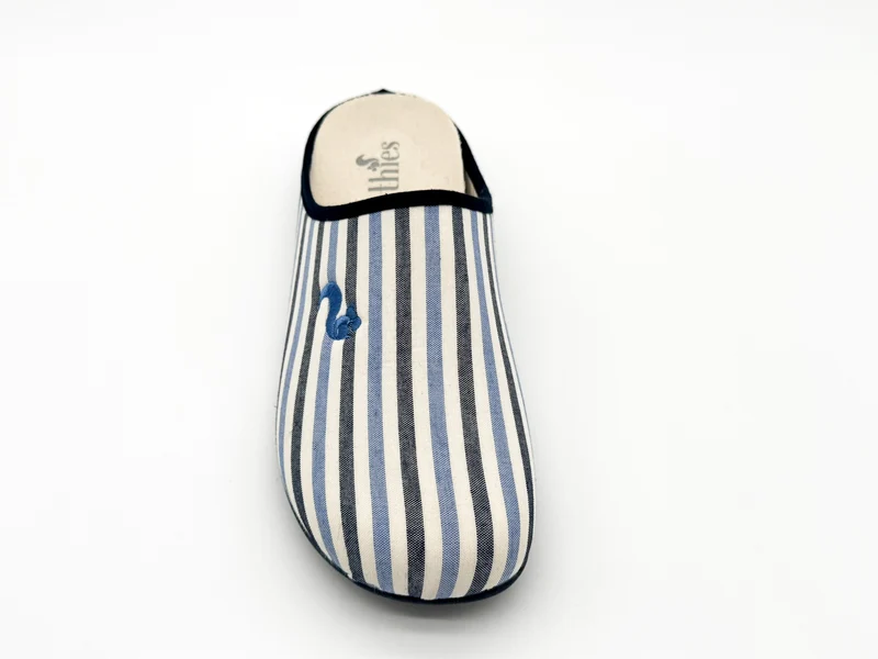 thies 1856 ® Eco Pyjama Slipper vegan blue stripe