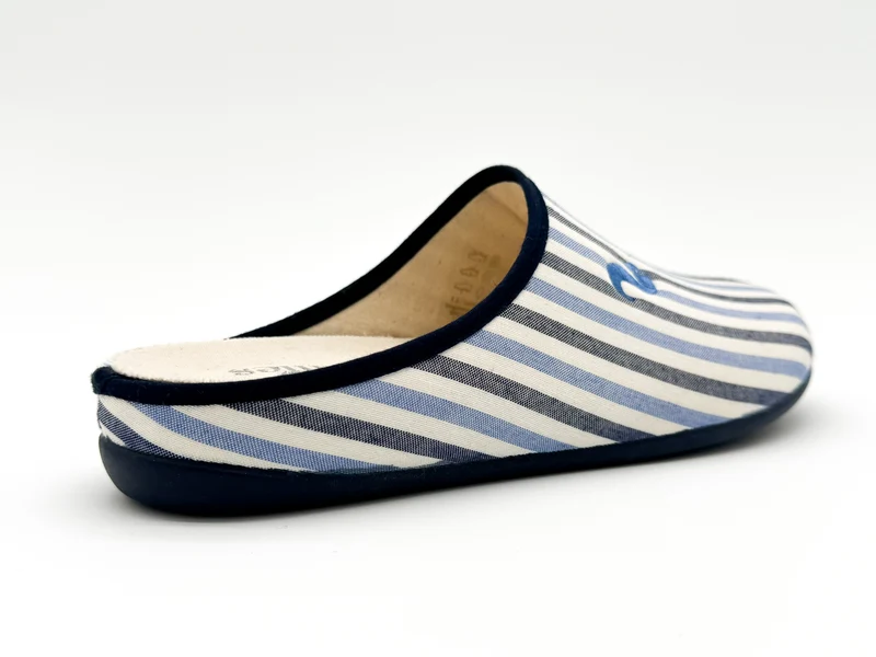 thies 1856 ® Eco Pyjama Slipper vegan blue stripe