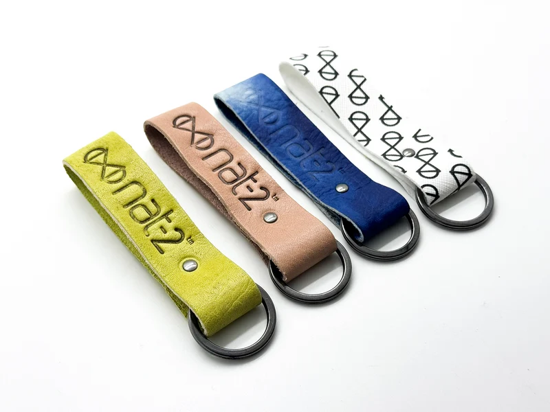 nat-2™ Leather Keychain indigo