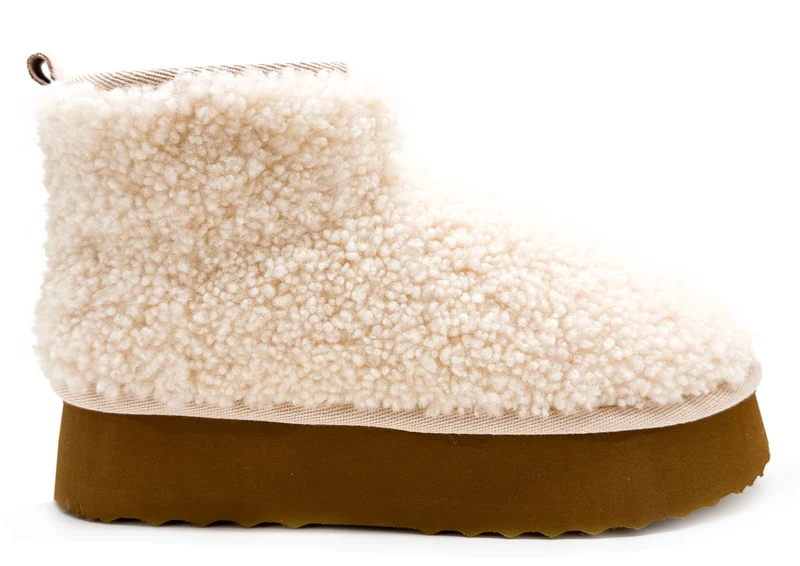 thies 1856 ® Platform Shearling Shorty Boots beige