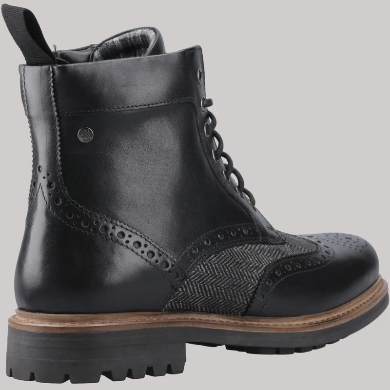 Hunter Herren-Brogue-Stiefelette | Schwarz