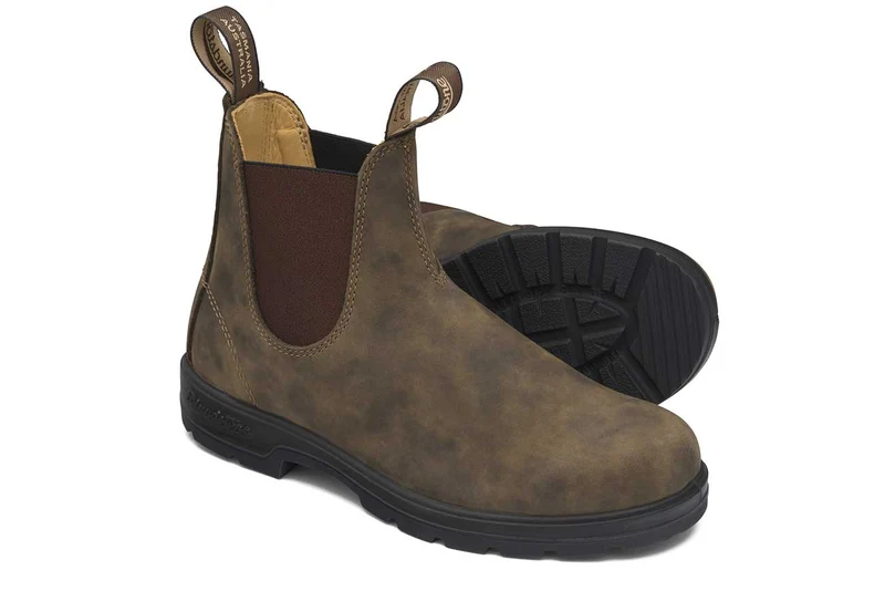 Blundstone Unisex 585 Classics gewachstes Nubukleder Chelsea Stiefel | Rustikales Braun