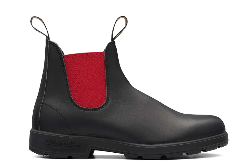 Blundstone Unisex 508 Originals Vollnarbenleder Chelsea Stiefel | Schwarz Rot