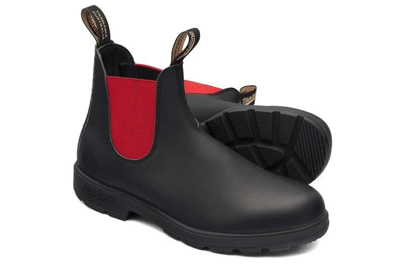 Blundstone Unisex 508 Originals Vollnarbenleder Chelsea Stiefel | Schwarz Rot