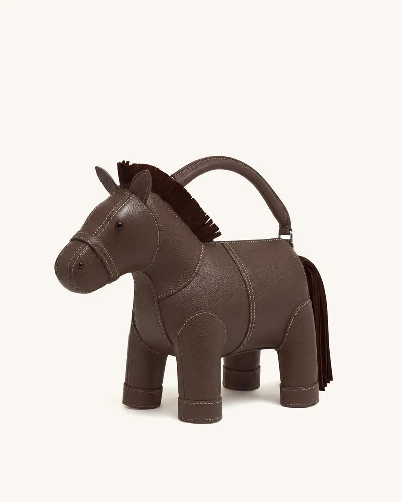 Harper Henkeltasche mit Pferd - Dunkelbraun