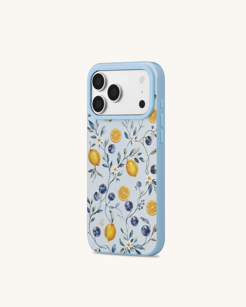 Handyhülle Fruity Blossom Heidelbeere Zitrone - Blau