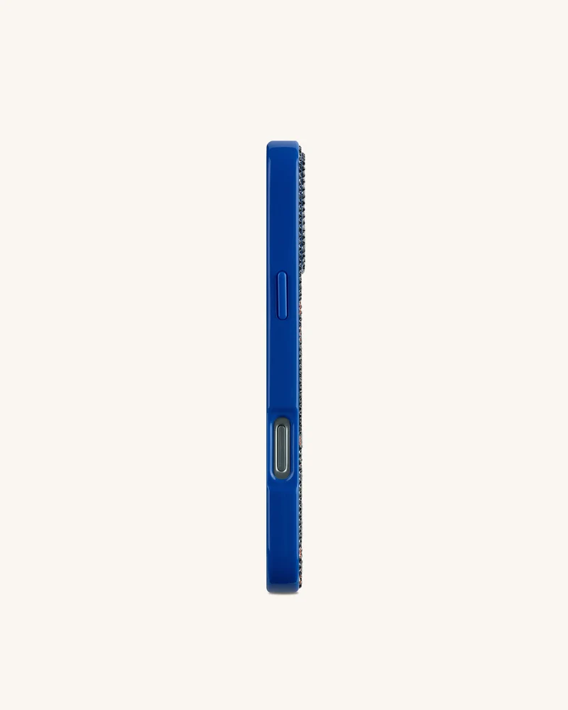 Handyhülle mit Seestern und Strasssteinen - Blau