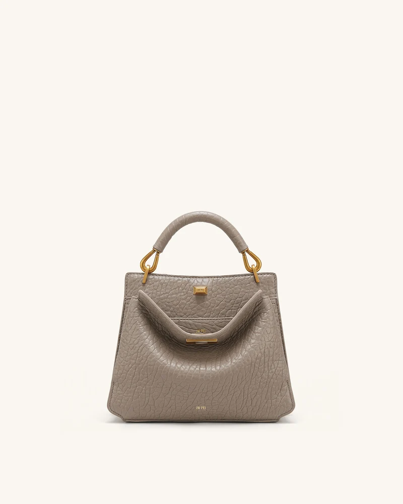 Lucia Henkeltasche in Elefanten-Optik - Steingrau