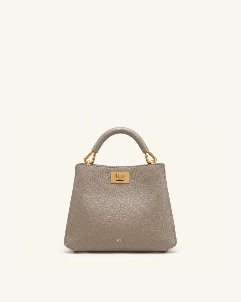 Lucia Henkeltasche in Elefanten-Optik - Steingrau