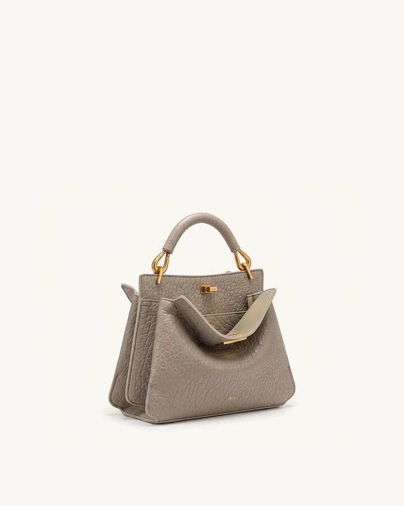 Lucia Henkeltasche in Elefanten-Optik - Steingrau