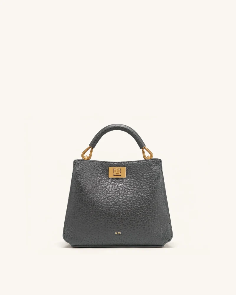 Lucia Henkeltasche in Elefanten-Optik - Schiefergrau
