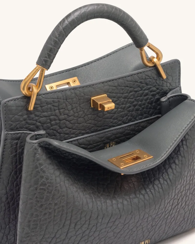 Lucia Henkeltasche in Elefanten-Optik - Schiefergrau