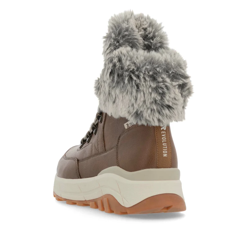 Rieker Damen Stiefeletten aus Leder mit Fleecefutter | Braun