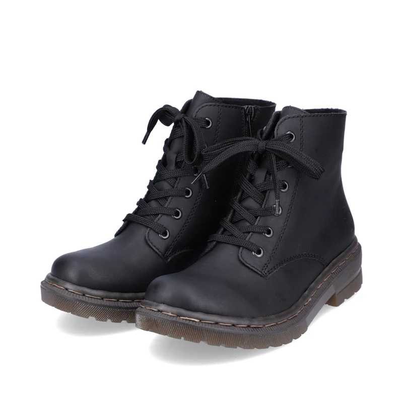 Rieker Klassische Schnürstiefeletten für Damen | Schwarz