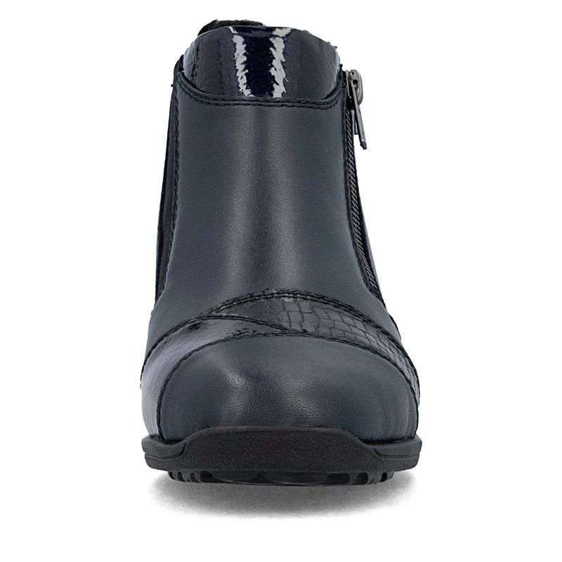 Rieker Damen Stiefeletten aus Leder mit Fleecefutter | Blau