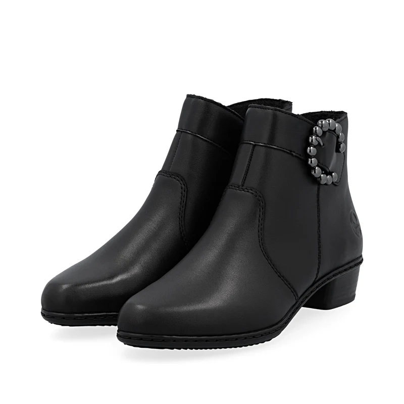 Rieker Damen Fashion Ankle Boots mit Schnallendetail | Schwarz