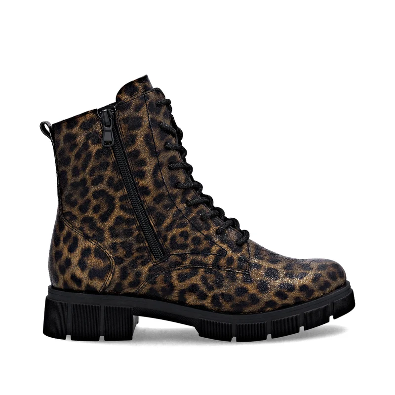 Remonte Damen Fashion Animal Print Ankle Boot | Metallic Schwarz