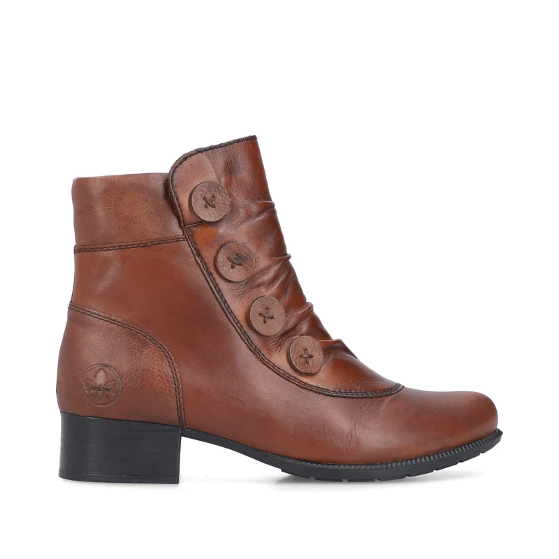 Rieker Damen Stiefeletten mit Knopfdetail | Braun