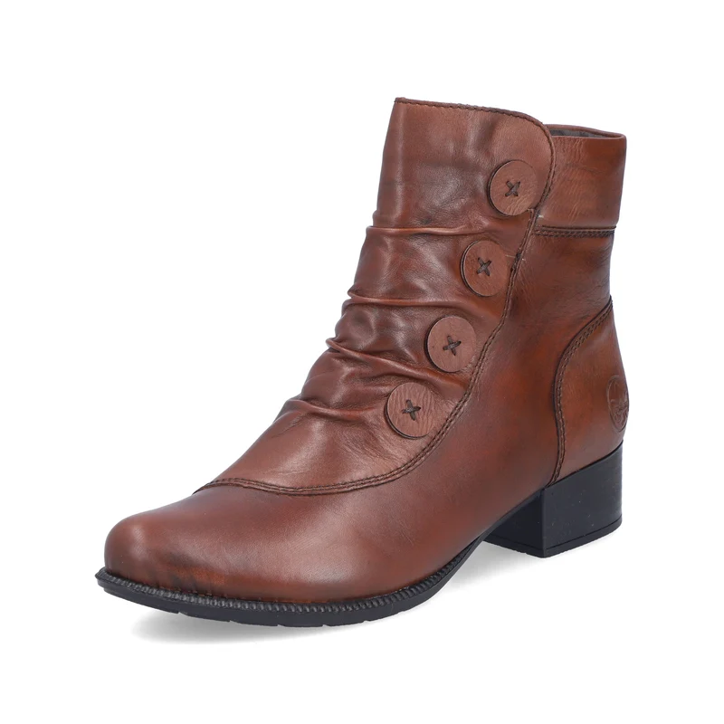 Rieker Damen Stiefeletten mit Knopfdetail | Braun