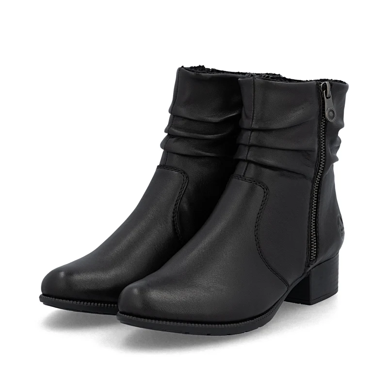 Rieker Damen Leder Fashion Ankle Boots | Schwarz
